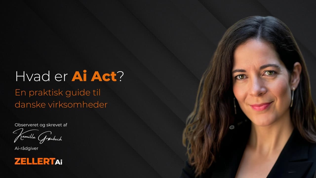 Illustration af EU AI Act forordningen med tekst og lovgivning – guide til danske virksomheder